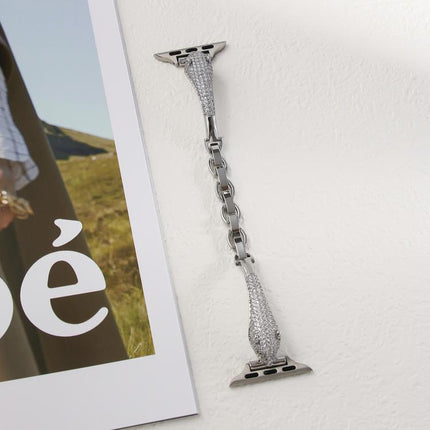 Copper Inlaid Zircon Leopard Head Watch Band - DealBuddy