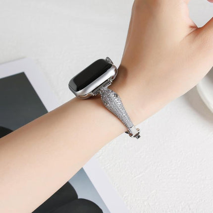 Copper Inlaid Zircon Leopard Head Watch Band, For Apple Watch 46mm / 49mm / 45mm / 44mm, For Apple Watch 42mm / 41mm / 40mm / 38mm - DealBuddy