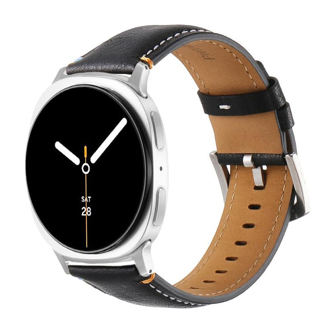 Stitched Genuine Leather Watch Band