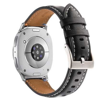 Stitched Genuine Leather Watch Band