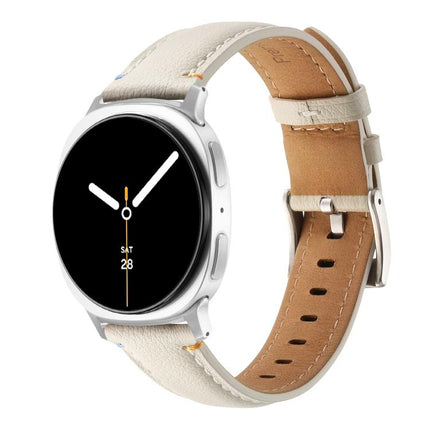 Stitched Genuine Leather Watch Band