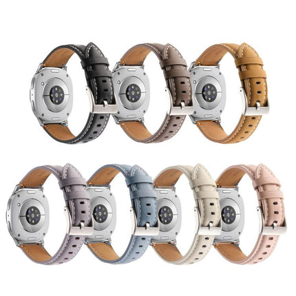 Stitched Genuine Leather Watch Band