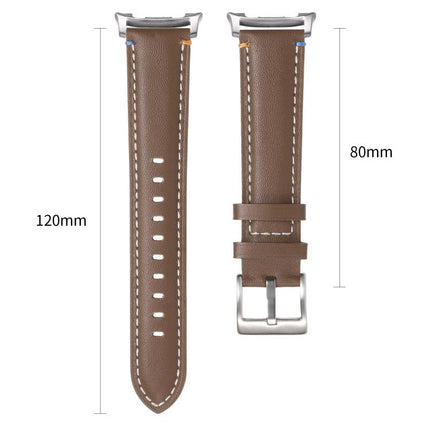 Stitched Genuine Leather Watch Band
