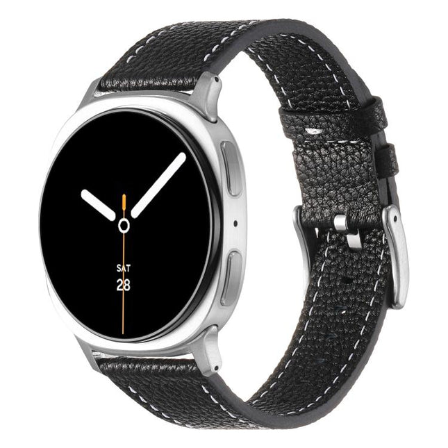 Double Sided Lychee Texture Leather Watch Band