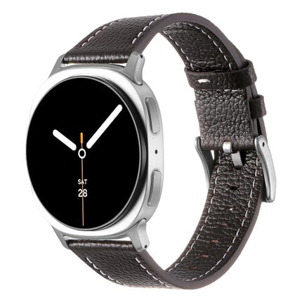 Double Sided Lychee Texture Leather Watch Band