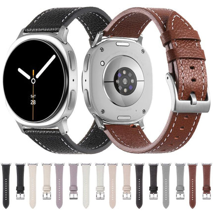 Double Sided Lychee Texture Leather Watch Band