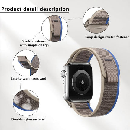 Wild Path Loop Nylon Watch Band with 3D Curved Film, For Apple Watch Series 10 46mm, For Apple Watch Series 10 42mm, For Apple Watch 6 / 5 / 4 / SE 44mm