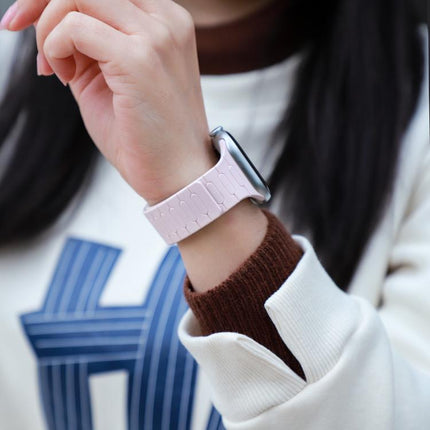 I-Shaped Magnetic Silicone Watch Band, For Apple Watch 46mm / 49mm / 45mm / 44mm, For Apple Watch 42mm / 41mm / 40mm / 38mm - DealBuddy