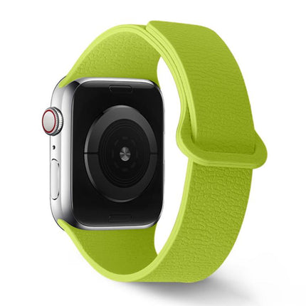 Lychee Pattern Magnetic Loop Silicone Watch Band, For Apple Watch 46mm / 49mm / 45mm / 44mm, For Apple Watch 42mm / 41mm / 40mm / 38mm - DealBuddy