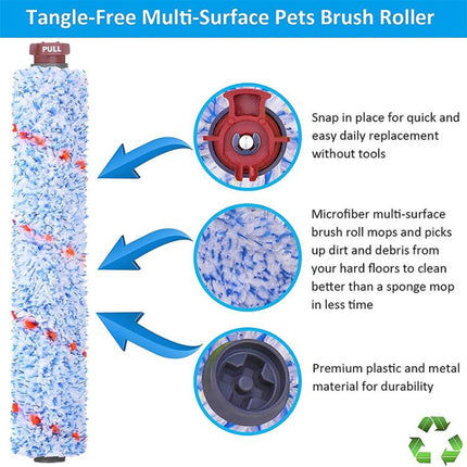 JUNSUNMAY 2pcs Replacement Brush Roll for Bissell CrossWave Vacuum Cleaner 1866 / 1868