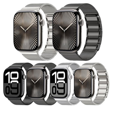 Magnetic Woven I-Shaped Stainless Steel Watch Band, For Apple Watch 46mm / 49mm / 45mm / 44mm, For Apple Watch 42mm / 41mm / 40mm / 38mm - DealBuddy