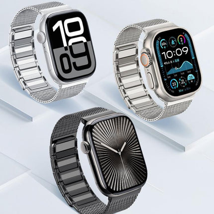 Magnetic Woven I-Shaped Stainless Steel Watch Band, For Apple Watch 46mm / 49mm / 45mm / 44mm, For Apple Watch 42mm / 41mm / 40mm / 38mm - DealBuddy