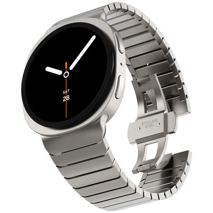 One Beads Butterfly Buckle Stainless Steel Watch Band, For Samsung Galaxy Watch8 / Watch8 Classic - DealBuddy
