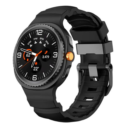 Black Buckle Sports Silicone Watch Band, For Samsung Galaxy Watch8 / Watch8 Classic - DealBuddy