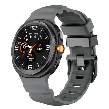 Black Buckle Sports Silicone Watch Band, For Samsung Galaxy Watch8 / Watch8 Classic - DealBuddy