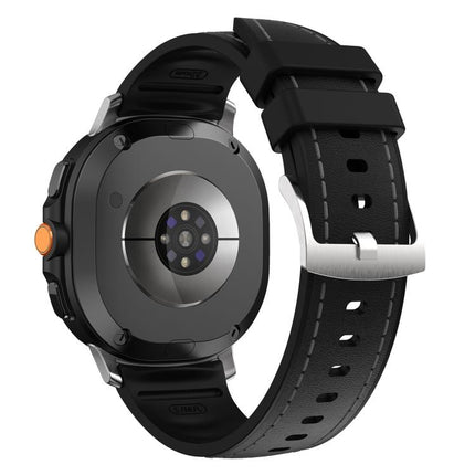 Silicone Hybrid Leather Skin Watch Band, For Samsung Galaxy Watch8 / Watch8 Classic - DealBuddy