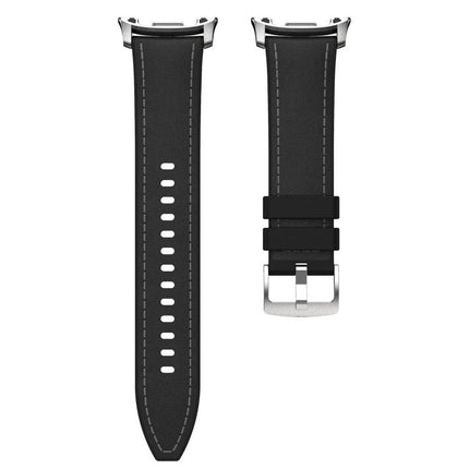 Silicone Hybrid Leather Skin Watch Band, For Samsung Galaxy Watch8 / Watch8 Classic - DealBuddy