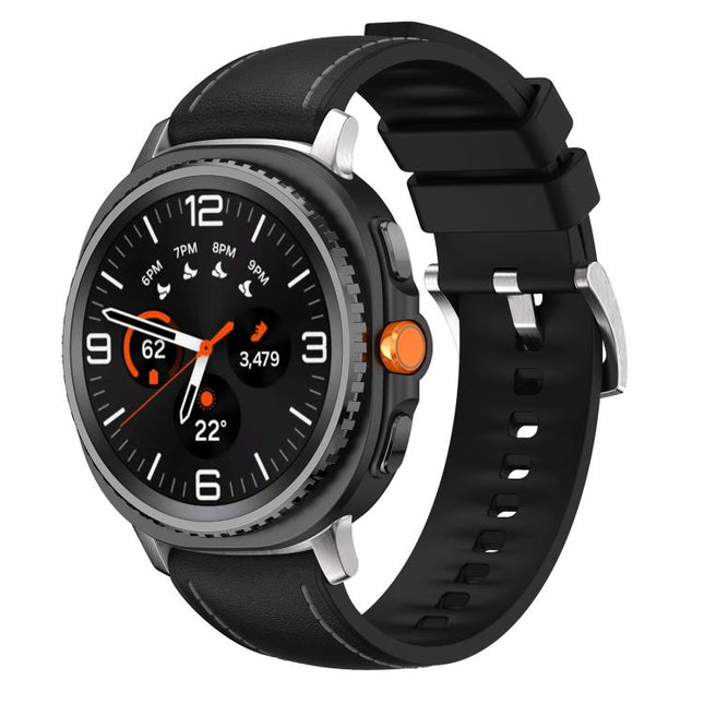 Silicone Hybrid Leather Skin Watch Band, For Samsung Galaxy Watch8 / Watch8 Classic - DealBuddy