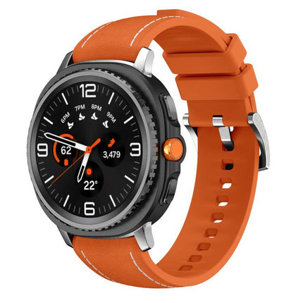 Silicone Hybrid Leather Skin Watch Band, For Samsung Galaxy Watch8 / Watch8 Classic - DealBuddy