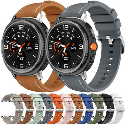 Silicone Hybrid Leather Skin Watch Band, For Samsung Galaxy Watch8 / Watch8 Classic - DealBuddy