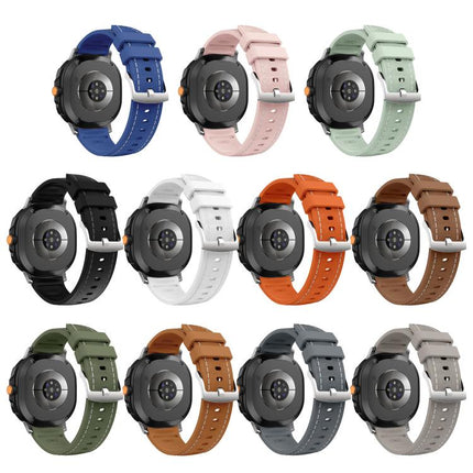 Silicone Hybrid Leather Skin Watch Band, For Samsung Galaxy Watch8 / Watch8 Classic - DealBuddy