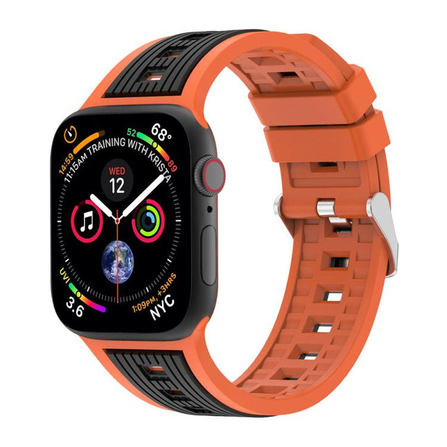 Two-Tone Vertical Stripe Silicone Watch Band