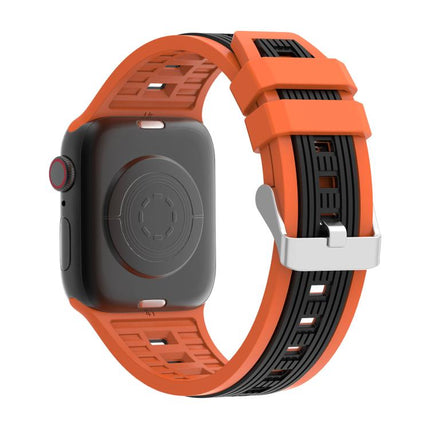 Two-Tone Vertical Stripe Silicone Watch Band
