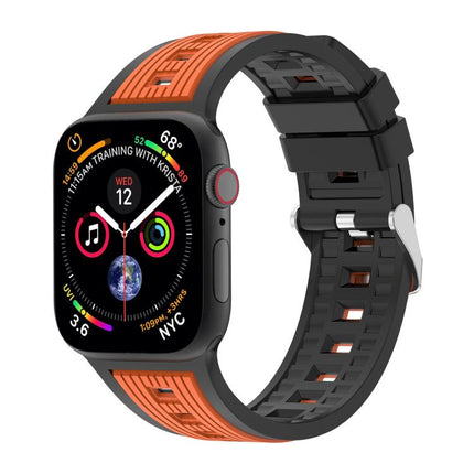 Two-Tone Vertical Stripe Silicone Watch Band
