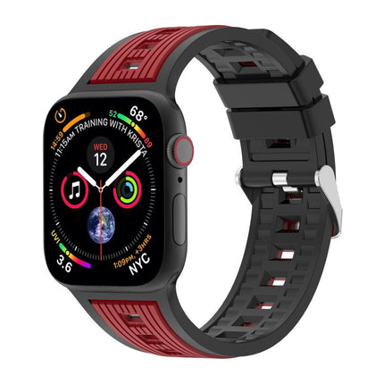 Two-Tone Vertical Stripe Silicone Watch Band