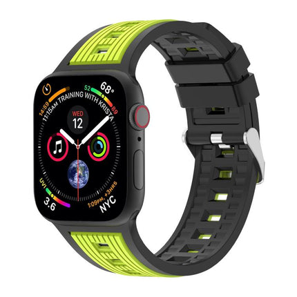 Two-Tone Vertical Stripe Silicone Watch Band - DealBuddy