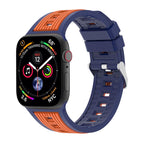For Apple Watch 42mm / 41mm / 40mm / 38mm / Navy Blue + Orange