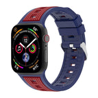 For Apple Watch 42mm / 41mm / 40mm / 38mm / Navy Blue + Burgundy