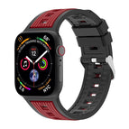 For Apple Watch 42mm / 41mm / 40mm / 38mm / Black + Burgundy