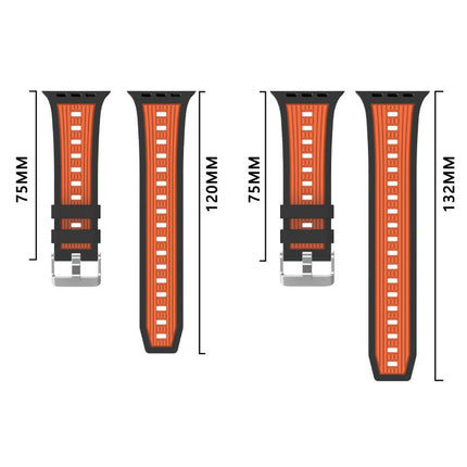 Two-Tone Vertical Stripe Silicone Watch Band