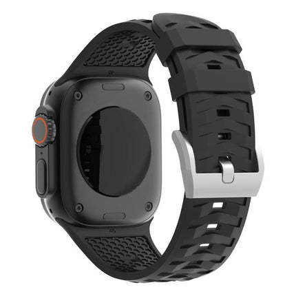 Tire Texture Two-Color Silicone Watch Band, For Apple Watch 46mm / 49mm / 45mm / 44mm, For Apple Watch 42mm / 41mm / 40mm / 38mm - DealBuddy