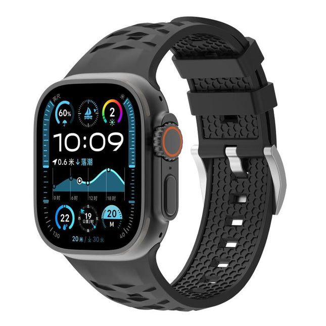 Tire Texture Two-Color Silicone Watch Band, For Apple Watch 46mm / 49mm / 45mm / 44mm, For Apple Watch 42mm / 41mm / 40mm / 38mm - DealBuddy