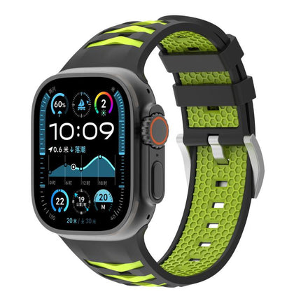 Tire Texture Two-Color Silicone Watch Band, For Apple Watch 46mm / 49mm / 45mm / 44mm, For Apple Watch 42mm / 41mm / 40mm / 38mm - DealBuddy