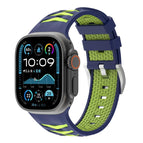For Apple Watch 46mm / 49mm / 45mm / 44mm / Midnight Blue + Lime Green