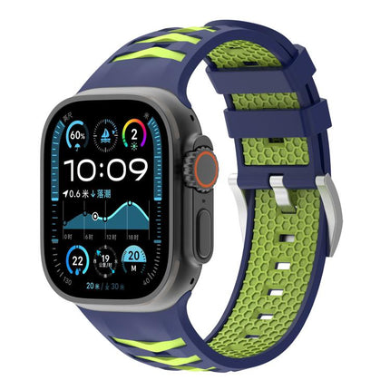 Tire Texture Two-Color Silicone Watch Band, For Apple Watch 46mm / 49mm / 45mm / 44mm, For Apple Watch 42mm / 41mm / 40mm / 38mm - DealBuddy