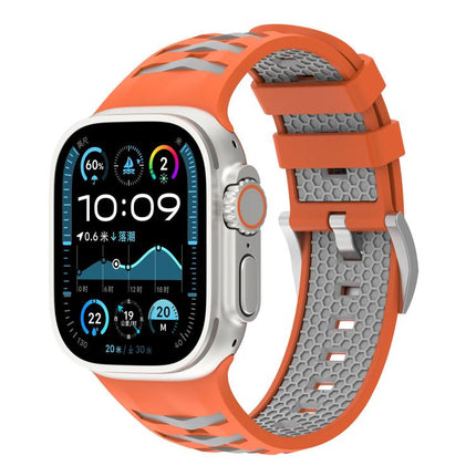 Tire Texture Two-Color Silicone Watch Band, For Apple Watch 46mm / 49mm / 45mm / 44mm, For Apple Watch 42mm / 41mm / 40mm / 38mm - DealBuddy