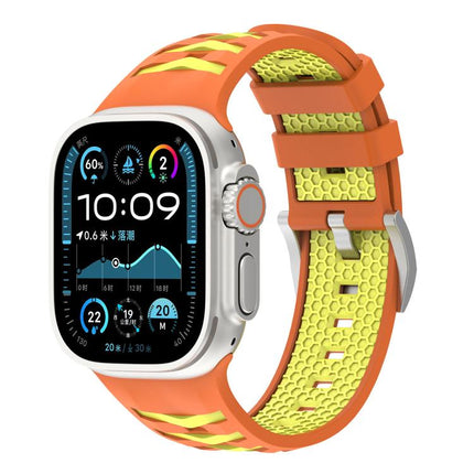 Tire Texture Two-Color Silicone Watch Band, For Apple Watch 46mm / 49mm / 45mm / 44mm, For Apple Watch 42mm / 41mm / 40mm / 38mm - DealBuddy