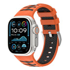 For Apple Watch 46mm / 49mm / 45mm / 44mm / Orange + Black