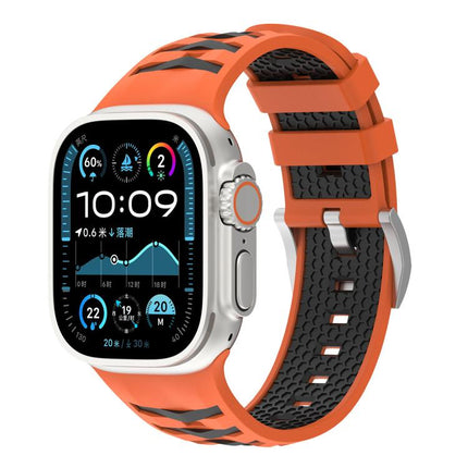 Tire Texture Two-Color Silicone Watch Band, For Apple Watch 46mm / 49mm / 45mm / 44mm, For Apple Watch 42mm / 41mm / 40mm / 38mm - DealBuddy