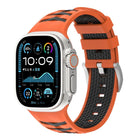 Tire Texture Two-Color Silicone Watch Band, For Apple Watch 46mm / 49mm / 45mm / 44mm, For Apple Watch 42mm / 41mm / 40mm / 38mm - DealBuddy