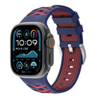 For Apple Watch 42mm / 41mm / 40mm / 38mm / Midnight Blue + Deep Red