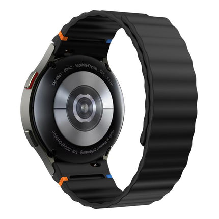 Wavy Grain Stitched Magnetic Silicone Watch Band - DealBuddy