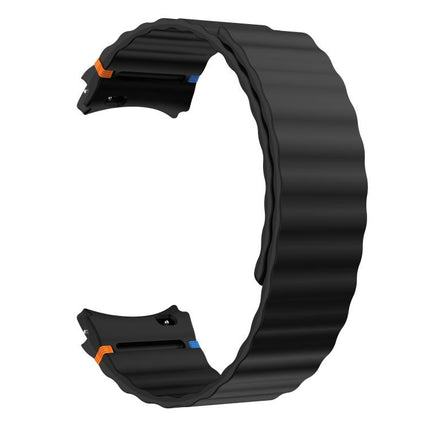 Wavy Grain Stitched Magnetic Silicone Watch Band