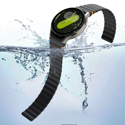 Wavy Grain Stitched Magnetic Silicone Watch Band - DealBuddy