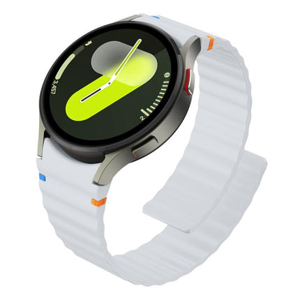 Wavy Grain Stitched Magnetic Silicone Watch Band - DealBuddy