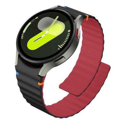 Wavy Grain Stitched Magnetic Silicone Watch Band - DealBuddy